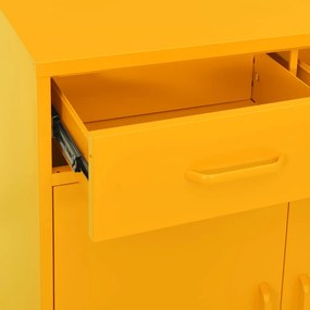 vidaXL Ντουλάπι Αποθήκευσης Μουσταρδί 80x35x101,5 εκ. από Ατσάλι