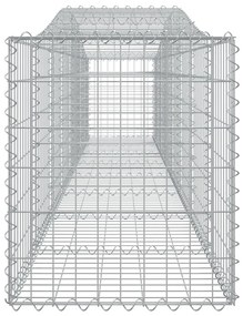 Συρματοκιβώτια Τοξωτά 7 τεμ. 400x50x60/80 εκ. Γαλβαν. Ατσάλι - Ασήμι