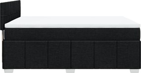 vidaXL Κρεβάτι Boxspring με Στρώμα Μαύρο 140x190 εκ. Υφασμάτινο