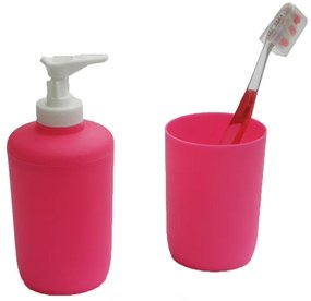 Αξεσουάρ Μπάνιου (Σετ 2τμχ) Viopros Bath Accessories Φούξια