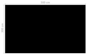 vidaXL Κάλυμμα Πισίνας Ορθογώνιο Μαύρο 500 x 300 εκ. από Πολυαιθυλένιο