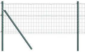 vidaXL Φράχτης με Στήλες. Πράσινο 0.8 x 10 m Ατσάλι