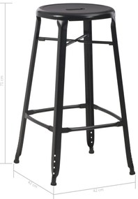 vidaXL Σκαμπό Μπαρ 4 τεμ. Μαύρα Ατσάλινα