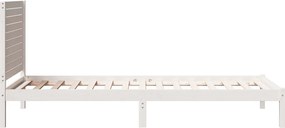 vidaXL Πλαίσιο Κρεβατιού Μακρύ Χωρίς Στρώμα Λευκό 90x210εκ Μασίφ Ξύλο