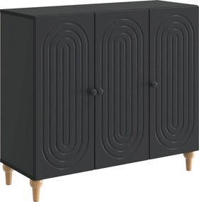 vidaXL Πλαϊνό γραφείο Μαύρο 89 x 34,5 x 80 εκ Επεξεργασμένο Ξύλο