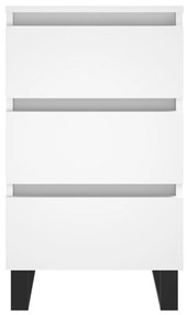 vidaXL Κομοδίνα 2 τεμ. Λευκά 40 x 35 x 69 εκ. από Επεξεργασμένο Ξύλο