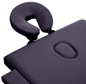 vidaXL Κρεβάτι Μασάζ Πτυσσόμενο 3 Θέσεων Μοβ από Αλουμίνιο