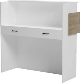 Γραφείο reception Optima pakoworld με led λευκό-sonoma 110x40x110εκ