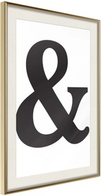 Αφίσα - Ampersand (Black) - 20x30 - Χρυσό - Με πασπαρτού