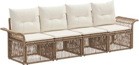 vidaXL Σετ Καναπέ Κήπου 4 pcs Μπεζ συνθετικό ρατάν