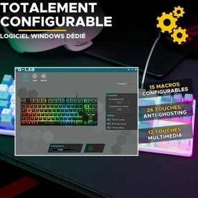 Πληκτρολόγιο The G-Lab KEYZ CAESIUM Γκρι Azerty γαλλικά