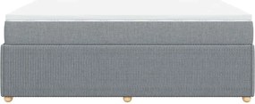 vidaXL Κρεβάτι Boxspring με Στρώμα Ανοιχτό Γκρι 140x200 εκ. Υφασμάτινο