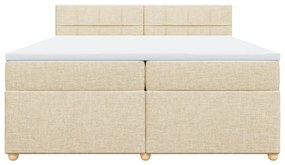 ΚΡΕΒΑΤΙ BOXSPRING ΜΕ ΣΤΡΩΜΑ ΚΡΕΜ 200X200 ΕΚ. ΥΦΑΣΜΑΤΙΝΟ 3289092