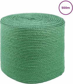 vidaXL Σχοινί Από Τζute 6 mm Πράσινο 100% Τζούτα Tossa