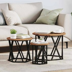 vidaXL Κομοδίνο Μονάδας 3 pcs Παλαιό ξύλο 53 x 53 x 40 cm