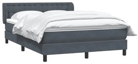 vidaXL Κρεβάτι Boxspring με Στρώμα Σκούρο Γκρι 160x210 εκ. Βελούδινο