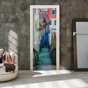 Φωτογραφική ταπετσαρία σε πόρτα με μοτίβο σοκάκι στην Κροατία - 70x210