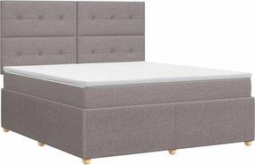 vidaXL Κρεβάτι box spring με στρώμα Taupe 180 x 200 cm Ύφασμα