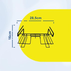 Mεταλλική Κρεμαστή Θήκη Ραφιού 28.5x25x16cm Άσπρο ή Μαύρο - Μαύρο