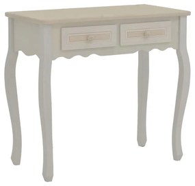 Console Joliene Inart natural-antique white color mdf 80x40x75cm 100x42x61 εκ.