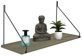 Ράφι Τοίχου Agilan HM9183.12 72x20x27cm Olive-Grey Melamine, Metal
