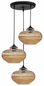 Φωτιστικό Οροφής Τρίφωτο Heronia Rigato 02-0340 Amber