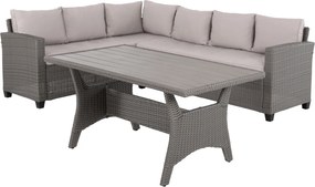 ΣΕΤ ΣΑΛΟΝΙ ΓΩΝΙΑ &amp; ΤΡΑΠΕΖΙ CARSON HM6078.01 ΓΚΡΙ ΣΥΝΘ.RATTAN-ΜΑΞΙΛΑΡΙΑ