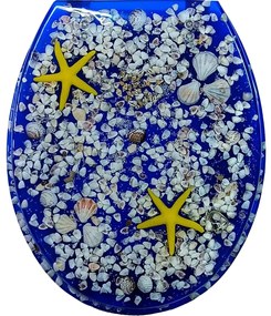 ΚΑΠΑΚΙ WC SEAHORSE SHELLS BLUE 36(π)x43(μ) San Lorentzo 8035