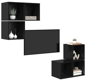 vidaXL Σετ επίπλου τηλεόρασης 4 pcs Μαύρη δρυς 37 x 37 x 72 εκ