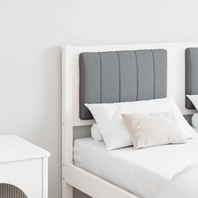 vidaXL Ταπετσαρισμένο κεφαλάρι Λευκό 120 cm Στερεά ξυλεία πεύκου