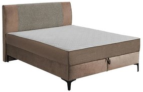 Επενδυμένο Κρεβάτι DUE BLISS Διπλό με Στρώμα & με Αποθηκευτικό χώρο Καφέ 160x200εκ. 165x209x115 εκ.