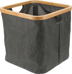 Καλάθι Αποθήκευσης Polyester με Bamboo 30.5x30.5x30cm Deep Grey MRShome