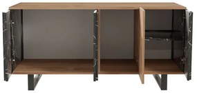 Μπουφές Amanda pakoworld καρυδί-μαύρο 160x40x78.5εκ - 120-000188 - 120-000188