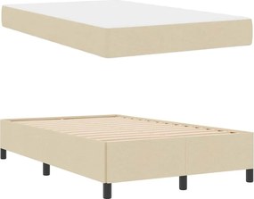 vidaXL Κρεβάτι με ελατήρια Κρεμ 120 x 200 cm ύφασμα