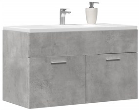 vidaXL Ντουλάπι Νιπτήρα Γκρι Σκυροδέματος 80x38,5x46 εκ. Επεξ. Ξύλο