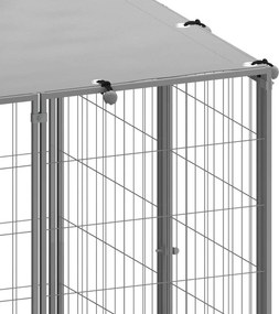 vidaXL Σπιτάκι Σκύλου Ασημί 6,05 m² Ατσάλινο