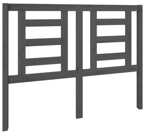 vidaXL Κεφαλάρι Κρεβατιού Γκρι 126 x 4 x 100 εκ. από Μασίφ Ξύλο Πεύκου