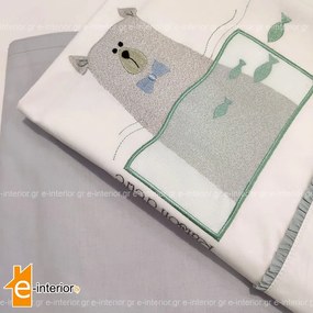 Σετ Σεντόνια Κούνιας Baby Boy Bear - Mint 108114001