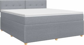 vidaXL Κρεβάτι box spring με στρώμα Ανοιχτό γκρι 140 x 200 cm Ύφασμα