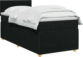 vidaXL Κρεβάτι box spring με στρώμα Μαύρο 100 x 200 cm Ύφασμα