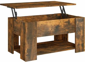vidaXL Τραπεζάκι Σαλονιού Καπνιστή Δρυς 79x49x41 εκ. Επεξεργασμ. Ξύλο