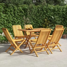Καρέκλες Κήπου Πτυσσόμενες 6 τεμ. 47x47x89 εκ. Μασίφ Ξύλο Teak - Καφέ