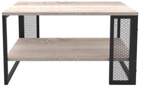 Τραπεζάκι Σαλονιού ArteLibre MELA Sonoma/Μαύρο Μελαμίνη/Μέταλλο 80.2x45x50.2cm