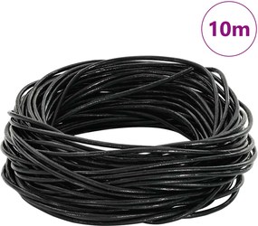 vidaXL Δερμάτινο σχοινί 1 Μαύρο Ø1,5 χιλ. x 10 μ. Δέρμα