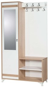 Έπιπλο Εισόδου Inci 863SPH4801 100x36x190cm Oak-White Μοριοσανίδα,Ξύλο