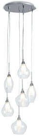 Φωτιστικό Οροφής Skyline I-SKYLINE/S6 6xG9 Led Φ35cm 120cm Clear Luce Ambiente Design Glass