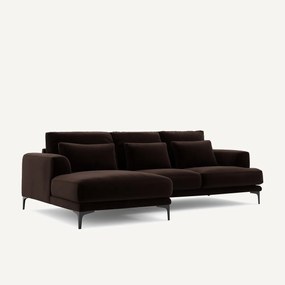 Γωνιακός δεξιός καναπές με βελούδινη ταπετσαρία, Marsile