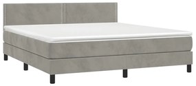 ΚΡΕΒΑΤΙ BOXSPRING ΜΕ ΣΤΡΩΜΑ &amp; LED ΑΝ.ΓΚΡΙ 180X200 ΕΚ. ΒΕΛΟΥΔΙΝΟ 3134357