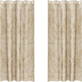 vidaXL Βελούδινες Κουρτίνες 2 pcs Κρεμ 225 x 140 εκ. Βελούδο