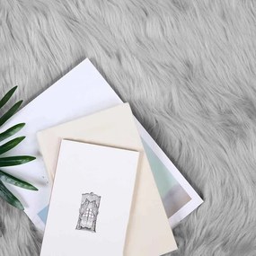 vidaXL Ψεύτικο Δέρμα Προβάτου Χαλί Tafalla Γκρι 80 x 150 cm